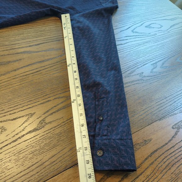 Ted Baker London Men’s Shirt 4 Sz L Blue Pink Matlock Moth print Button Front - Picture 14 of 15